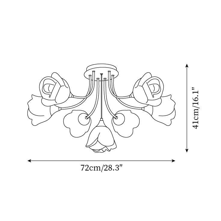 Rose Ceiling Light Sculpted Petals Soft Glow - Letslighting
