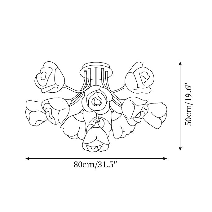 Rose Ceiling Light Sculpted Petals Soft Glow - Letslighting