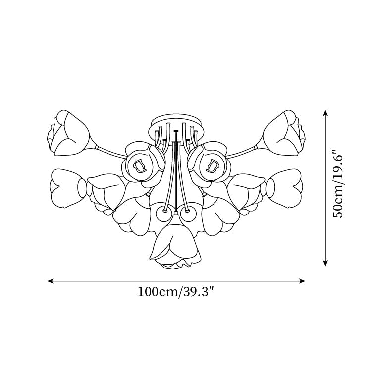 Rose Ceiling Light Sculpted Petals Soft Glow - Letslighting
