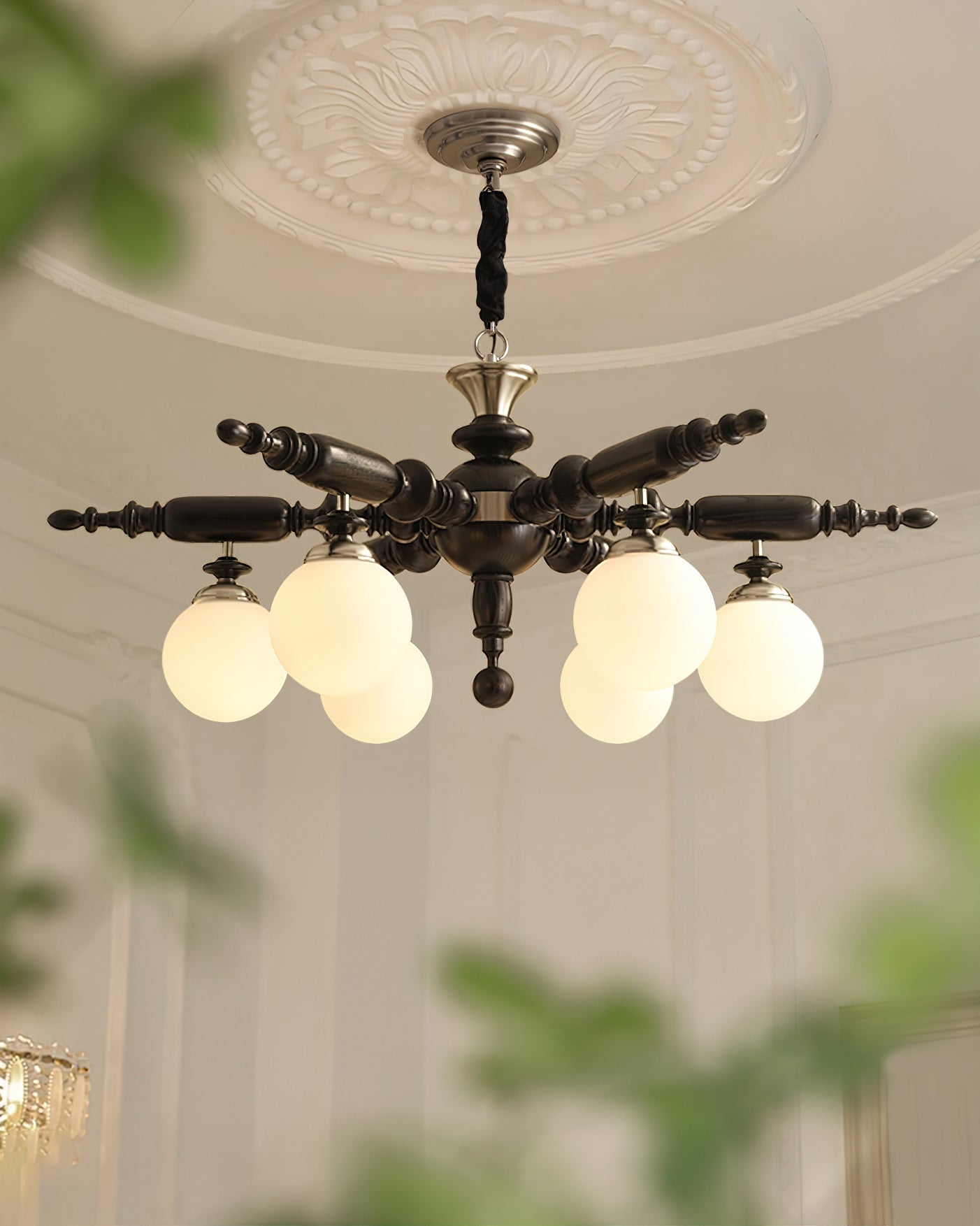 Olvenir Rustic Wood Glass Chandelier - Blowlighting