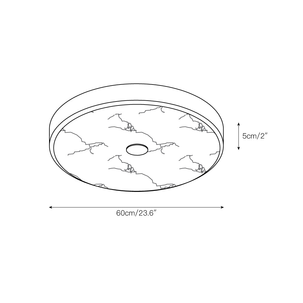 Vosilis Modern Minimalist Round Alabaster Ceiling Lamp - Lamp Copper