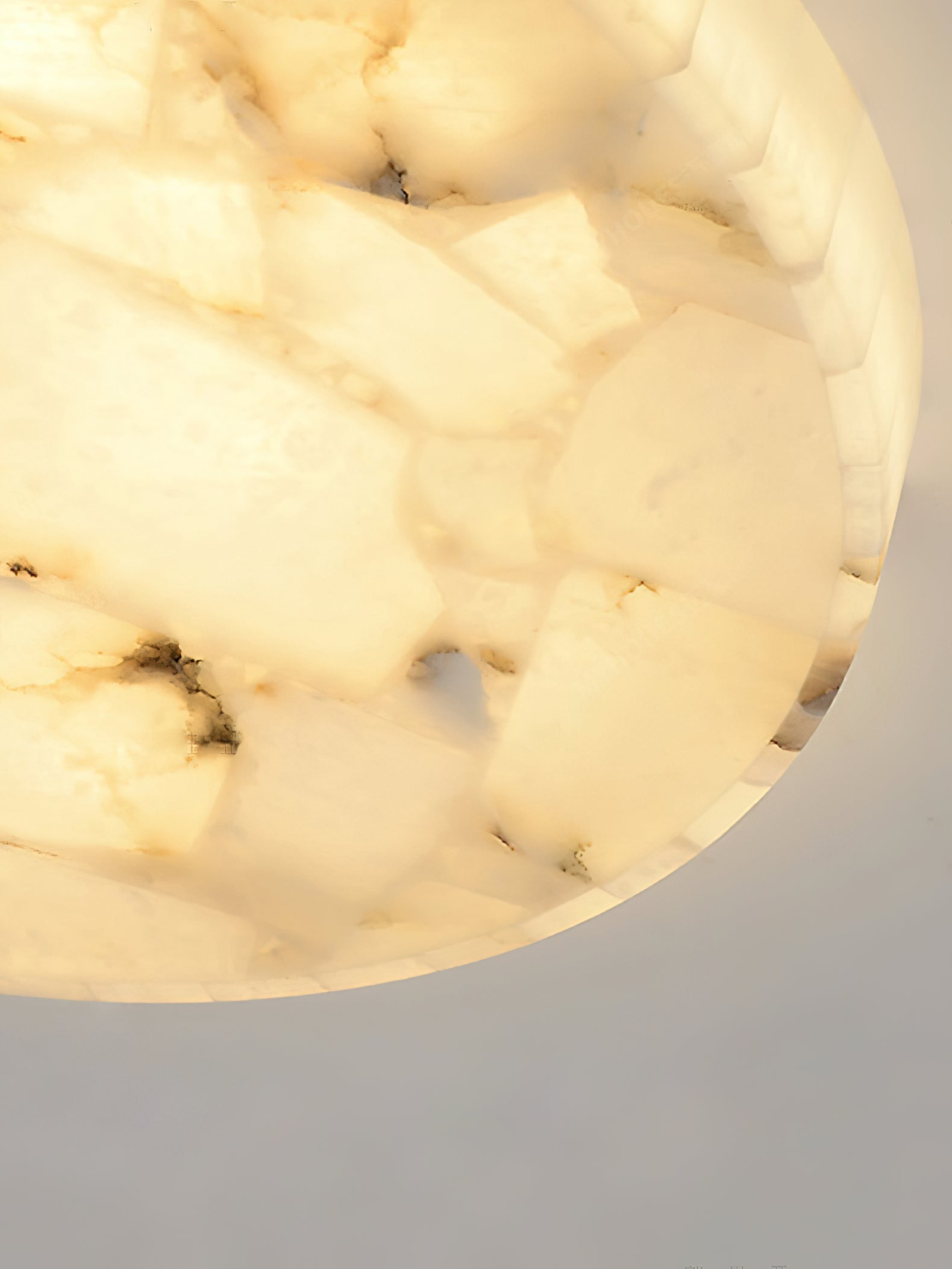 Vosilis Modern Minimalist Round Alabaster Ceiling Lamp - Lamp Copper