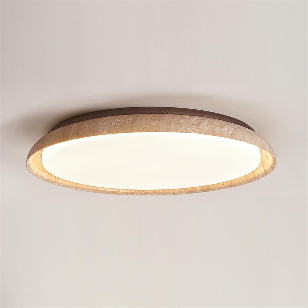 Halo Round Travertine Ceiling Light - Letslighting