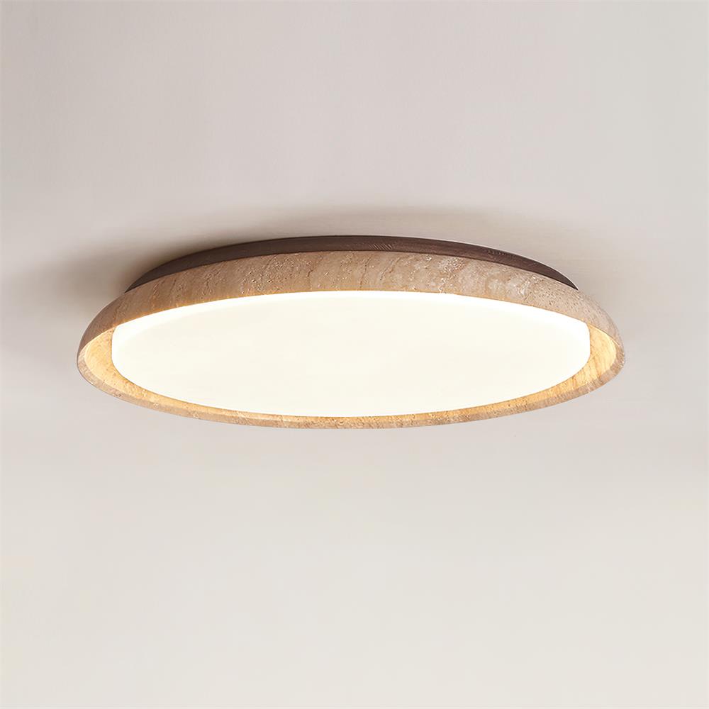 Halo Round Travertine Ceiling Light - Letslighting