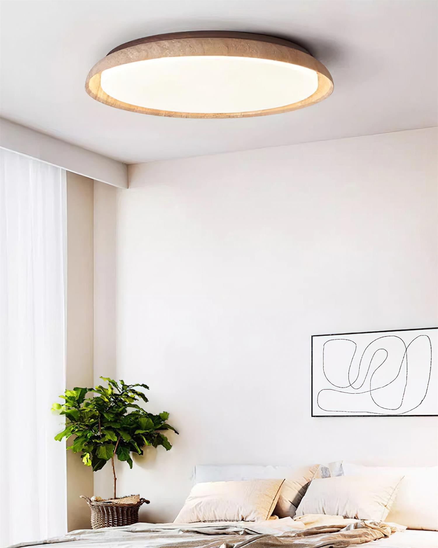 Halo Round Travertine Ceiling Light - Letslighting