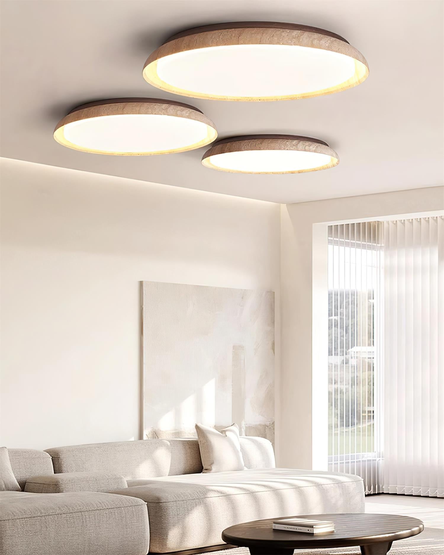 Halo Round Travertine Ceiling Light - Letslighting