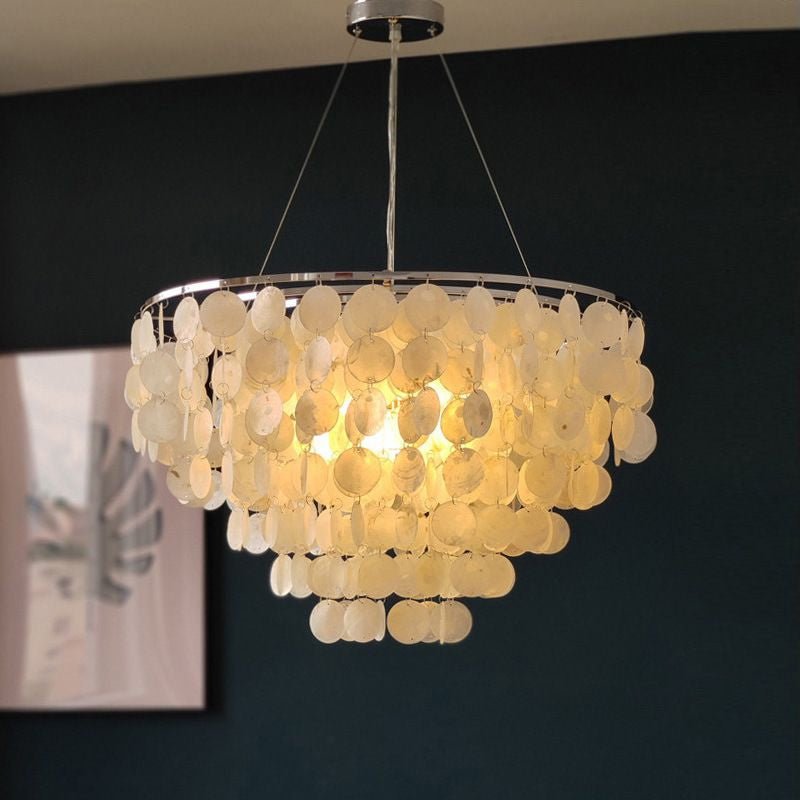 Esileth Postmodern Luxury Shell Wind Chime Metal Chandelier - Blowlighting