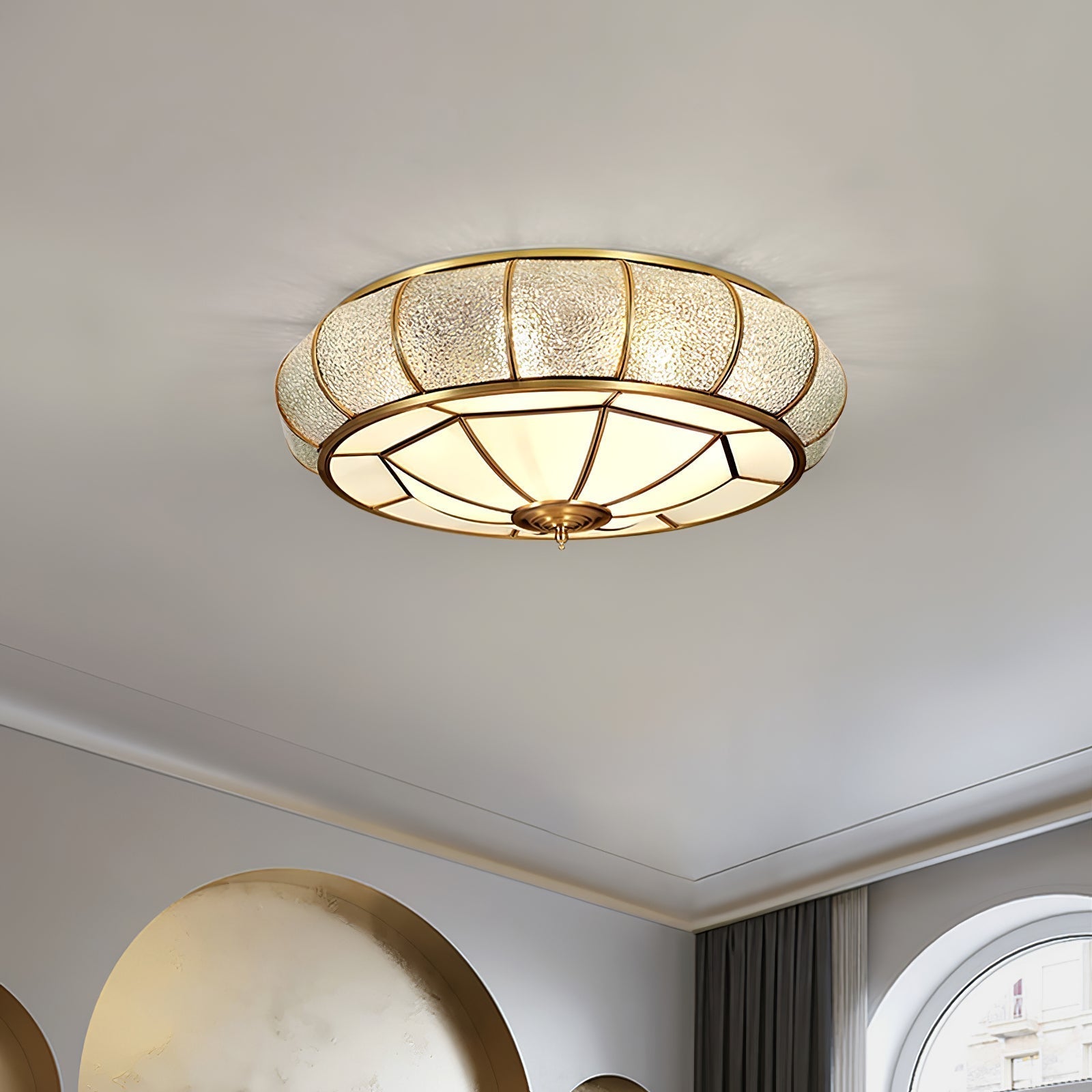 Round Textured Glass Ceiling Light - Blowlighting