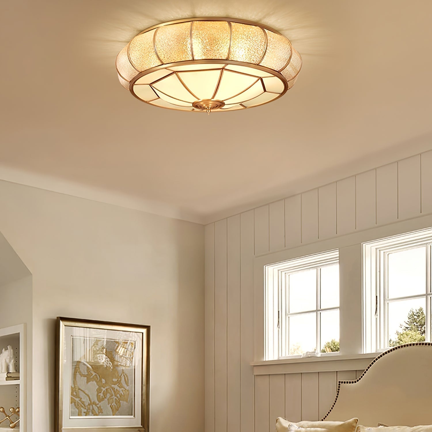 Round Textured Glass Ceiling Light - Blowlighting
