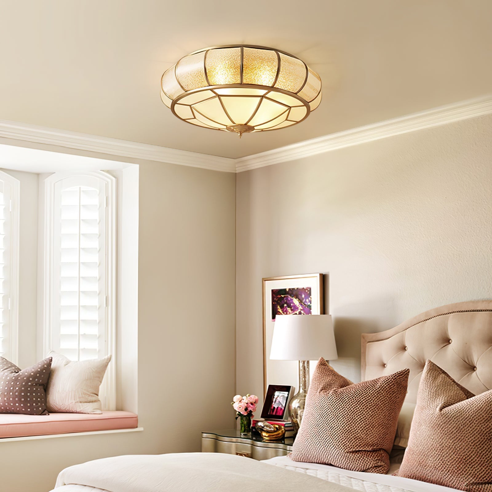 Round Textured Glass Ceiling Light - Blowlighting