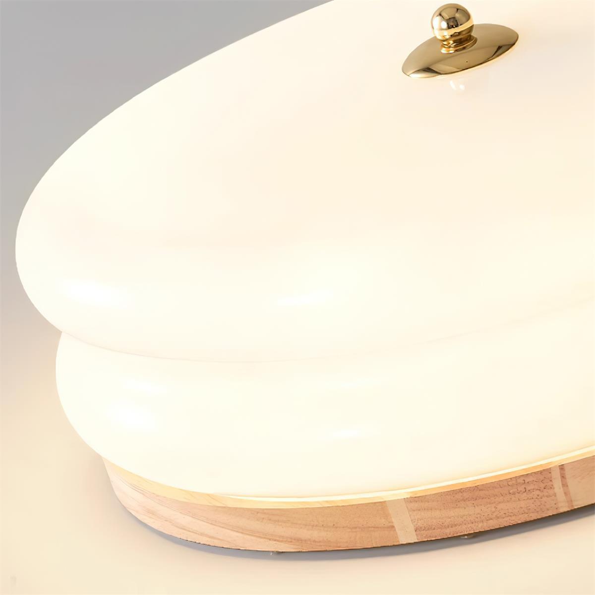 Ceiling Light Double-Layer Glass Disc Walnut Wood Minimalist - Letslighting