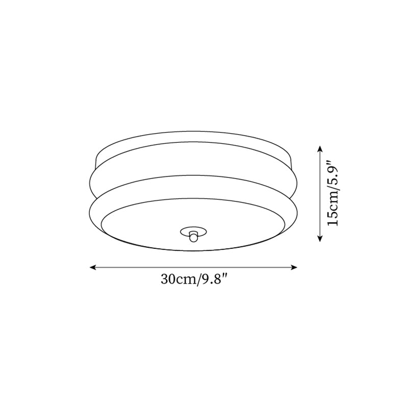 Ceiling Light Double-Layer Glass Disc Walnut Wood Minimalist - Letslighting