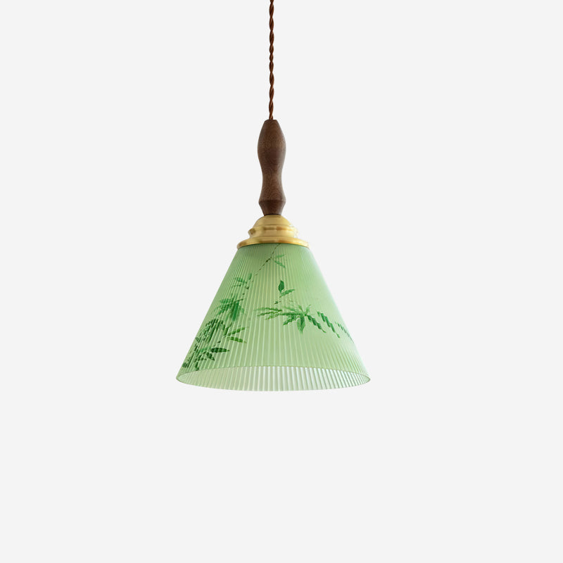 Royale Pendant Lamp Conical Botanical Glass - Letslighting