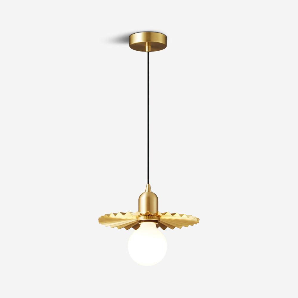 Rozeta Pendant Light Brass Pleated Modern - Letslighting