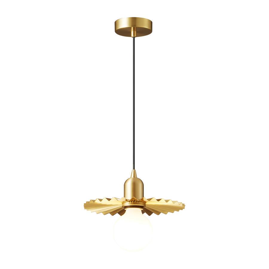 Rozeta Pendant Light Brass Pleated Modern - Letslighting