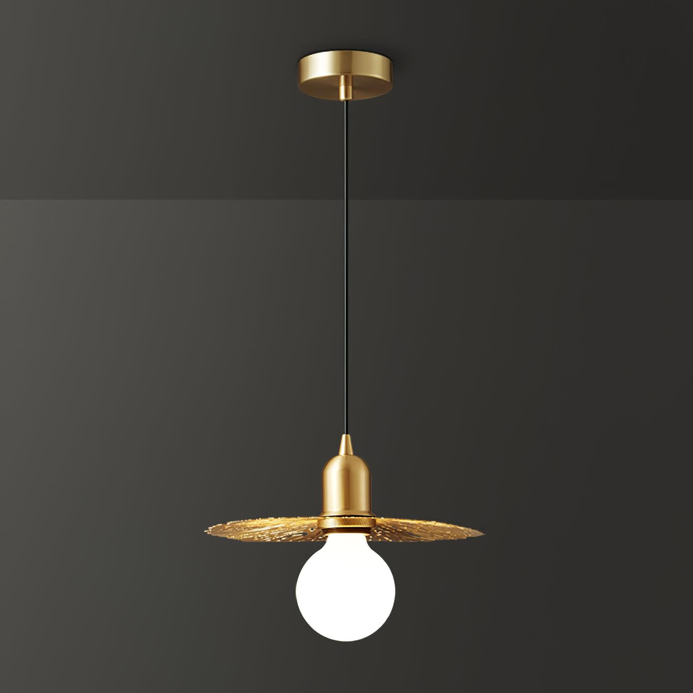 Rozeta Pendant Light Brass Pleated Modern - Letslighting