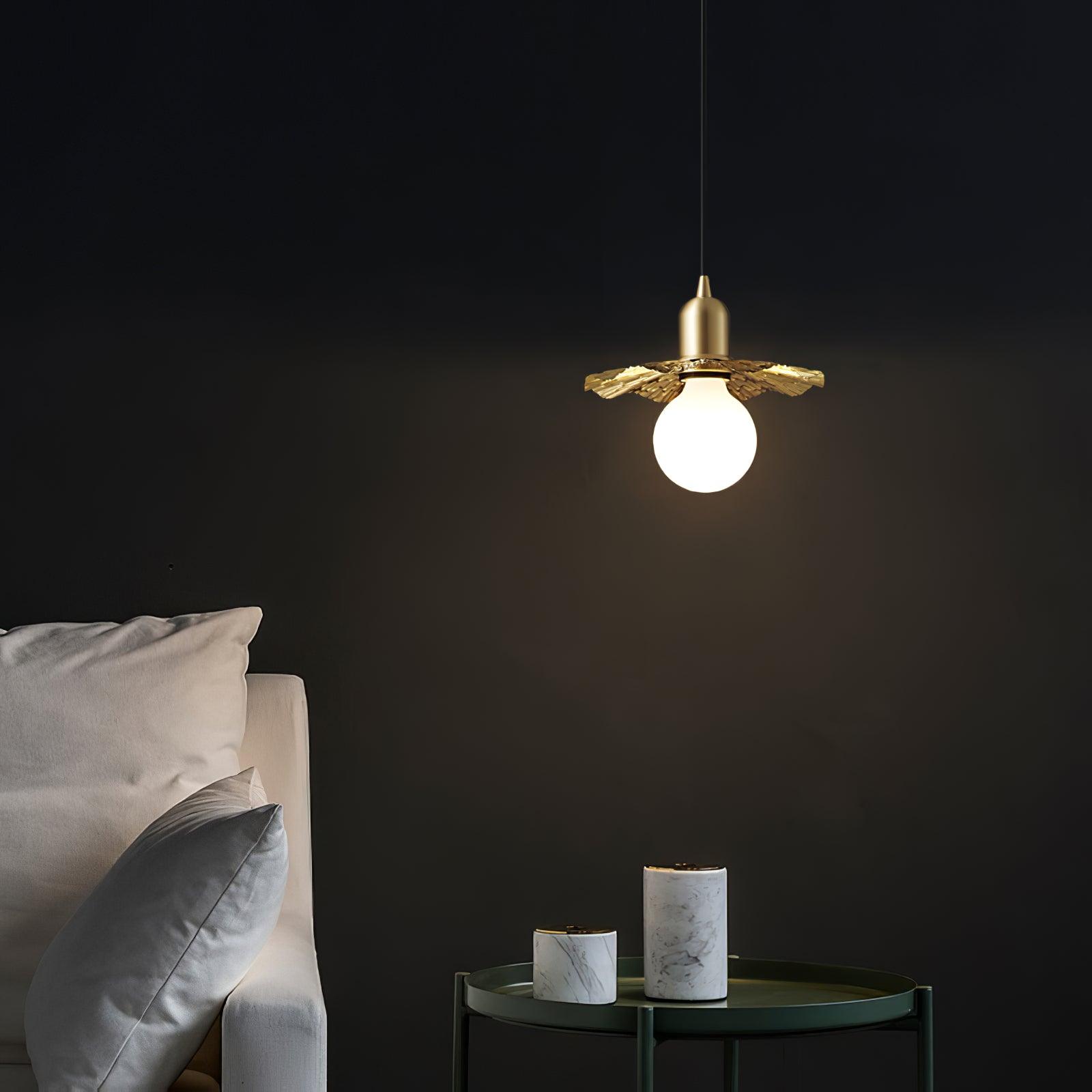 Rozeta Pendant Light Brass Pleated Modern - Letslighting