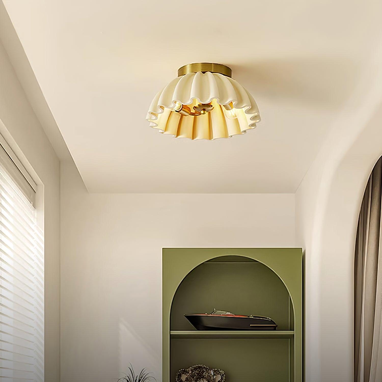 Ceiling Light HDPE Ruffle Canopy Body Modern Minimalist - Letslighting