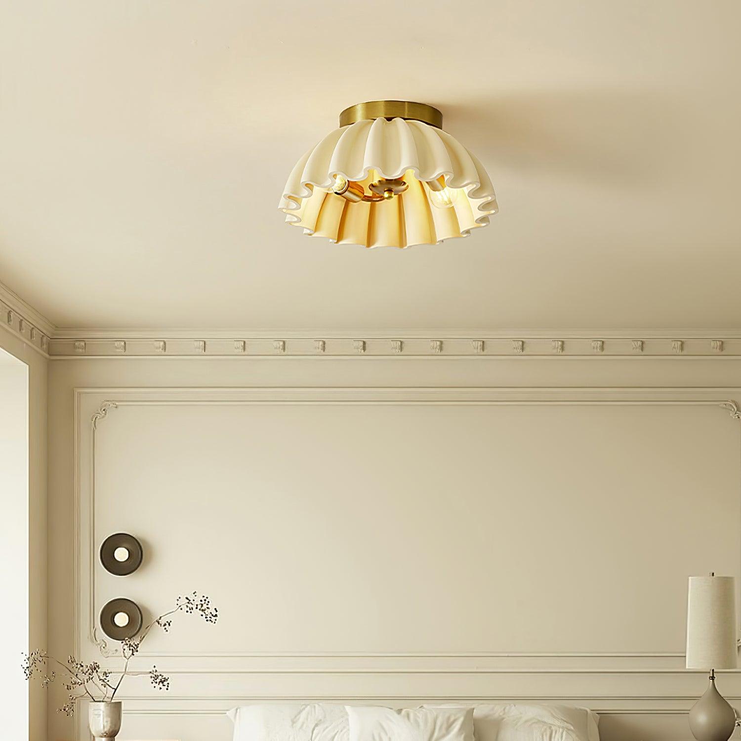 Ceiling Light HDPE Ruffle Canopy Body Modern Minimalist - Letslighting