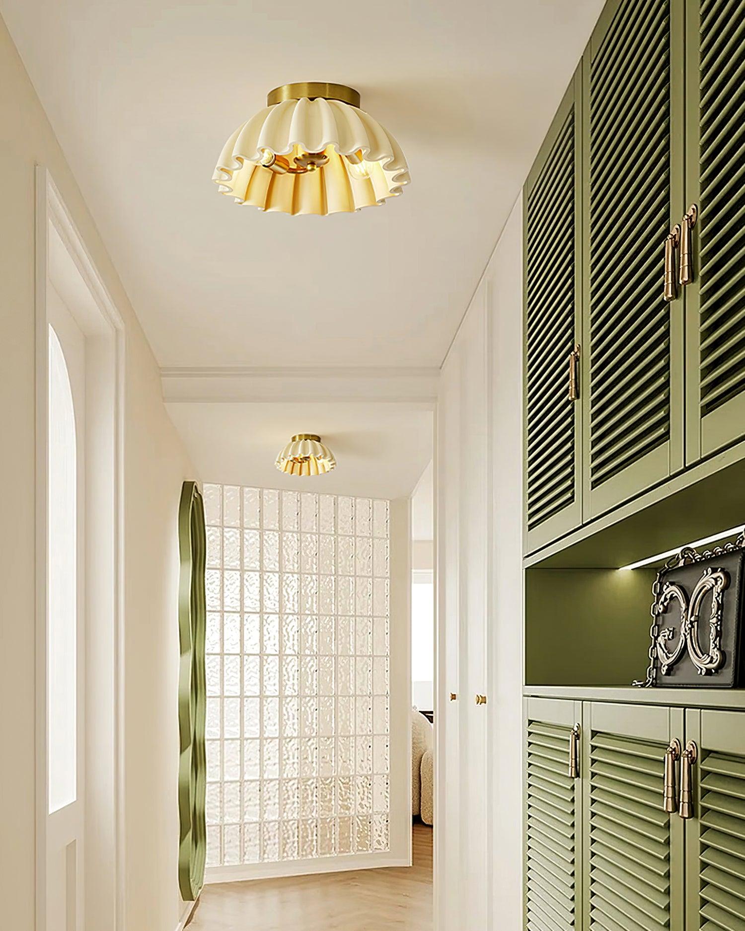 Ceiling Light HDPE Ruffle Canopy Body Modern Minimalist - Letslighting
