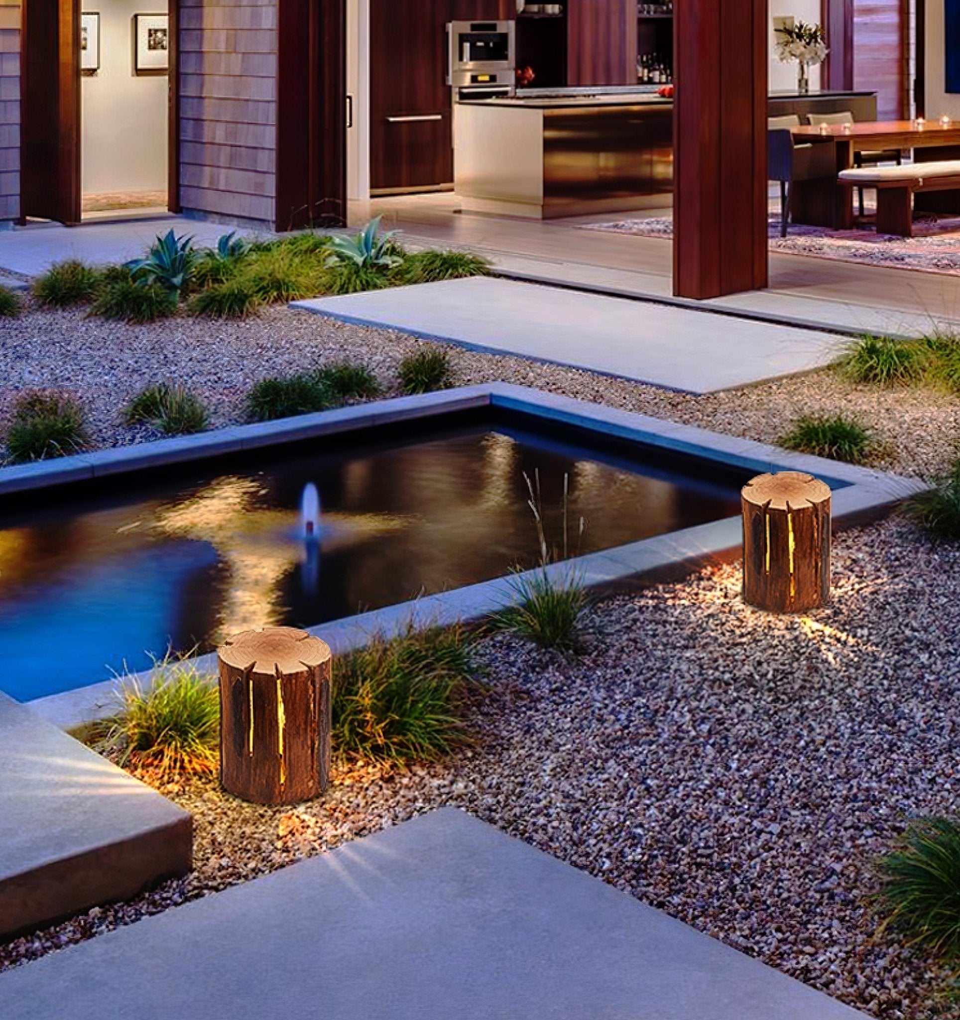 Rustic Log Outdoor LED Light - Vakkerlight