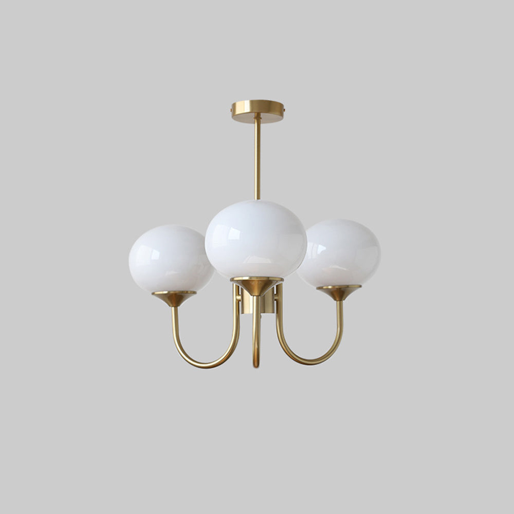 Valentina Lustre Boule Classique, Métal/Verre, Blanc/Rose/Beige, Bureau/Salon