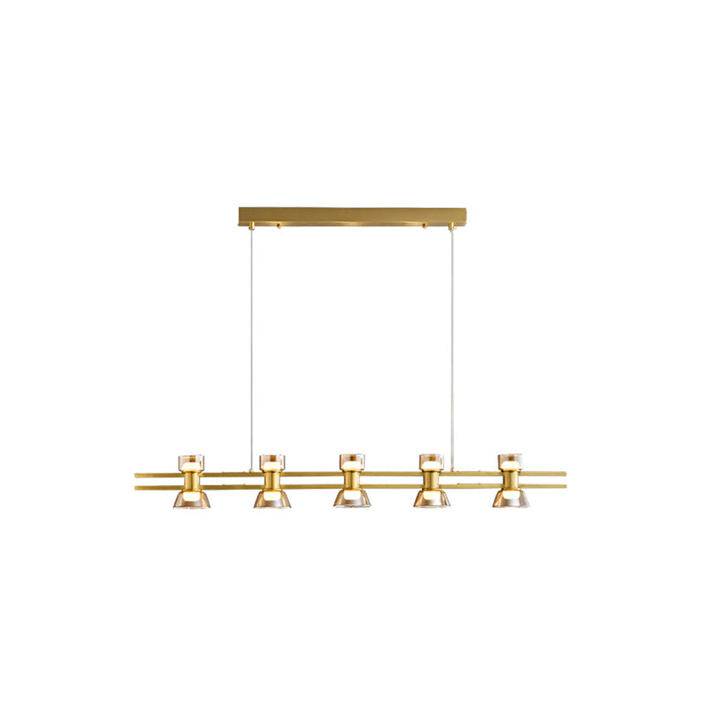 Arisha Suspension Linéaire Simple, Cuivre/Verre, Noir/Or, Salle de Bain/Chambre