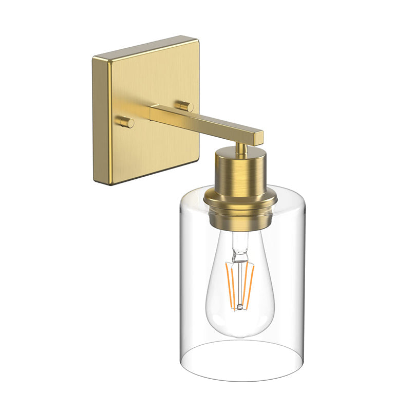 Silva Applique Murale Miroir Cylindrique Moderne, Verre/Métal, Noir/Or/Nickel, Chambre
