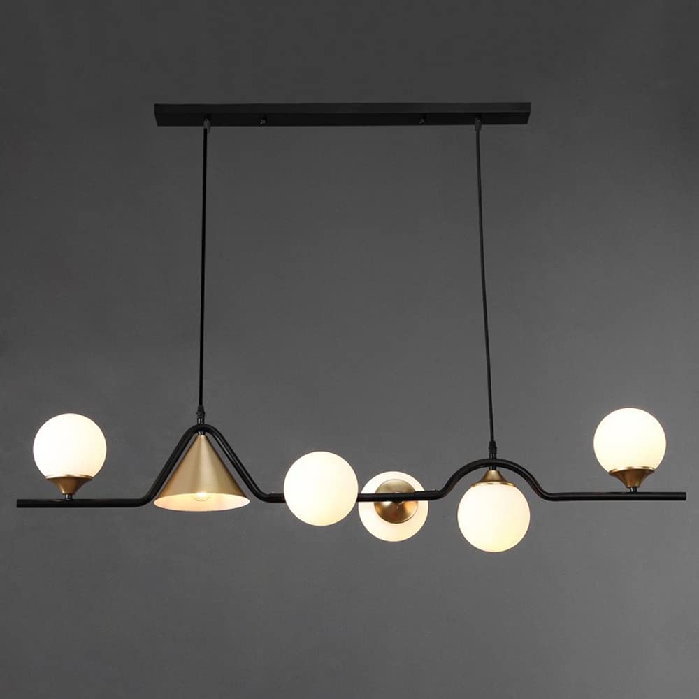 Ray Moderne LED Suspension Noir/Or Verre Salon/Chambre à Coucher