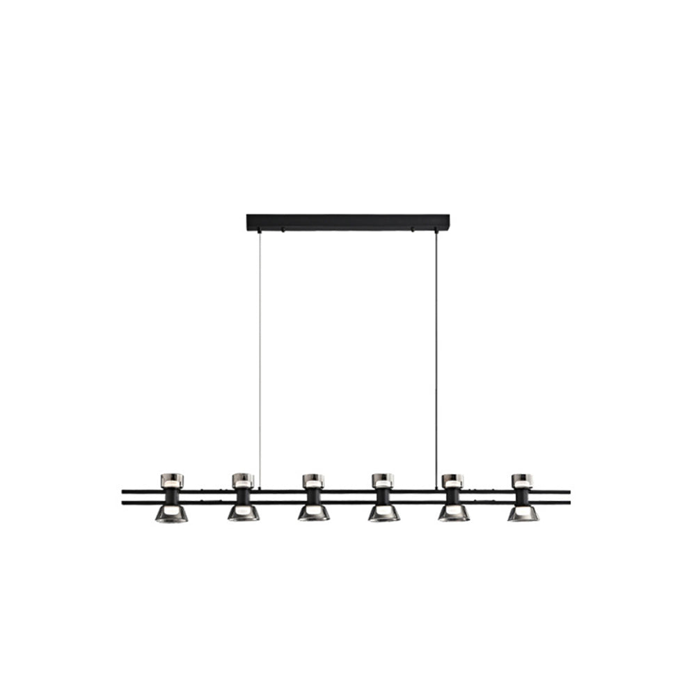 Arisha Suspension Linéaire Simple, Cuivre/Verre, Noir/Or, Salle de Bain/Chambre