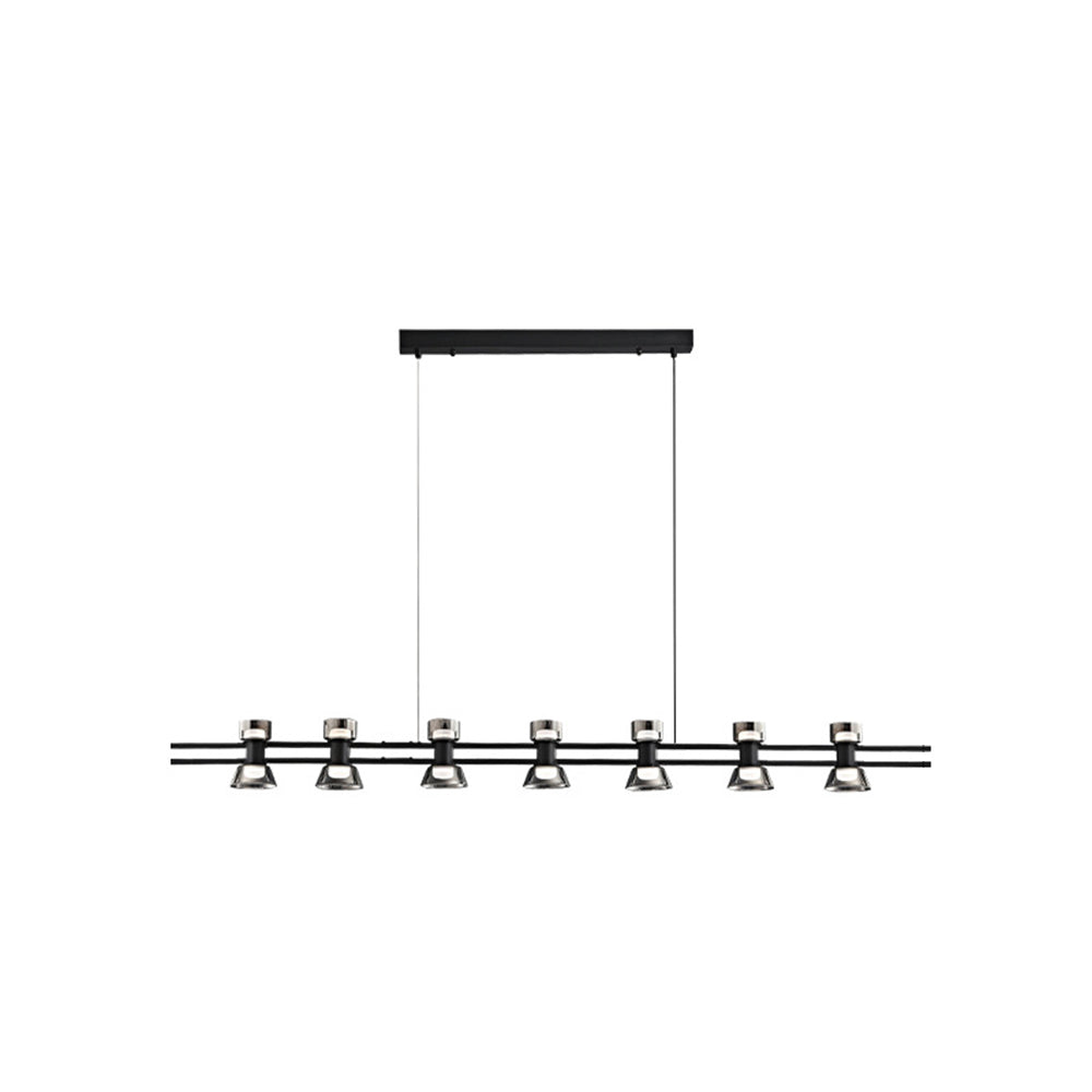 Arisha Suspension Linéaire Simple, Cuivre/Verre, Noir/Or, Salle de Bain/Chambre