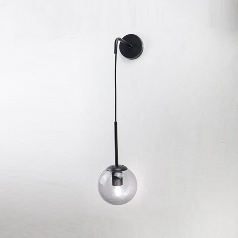 Valentina Applique Murale Boule Nordique Moderne, Métal, Noir/Or, Salon