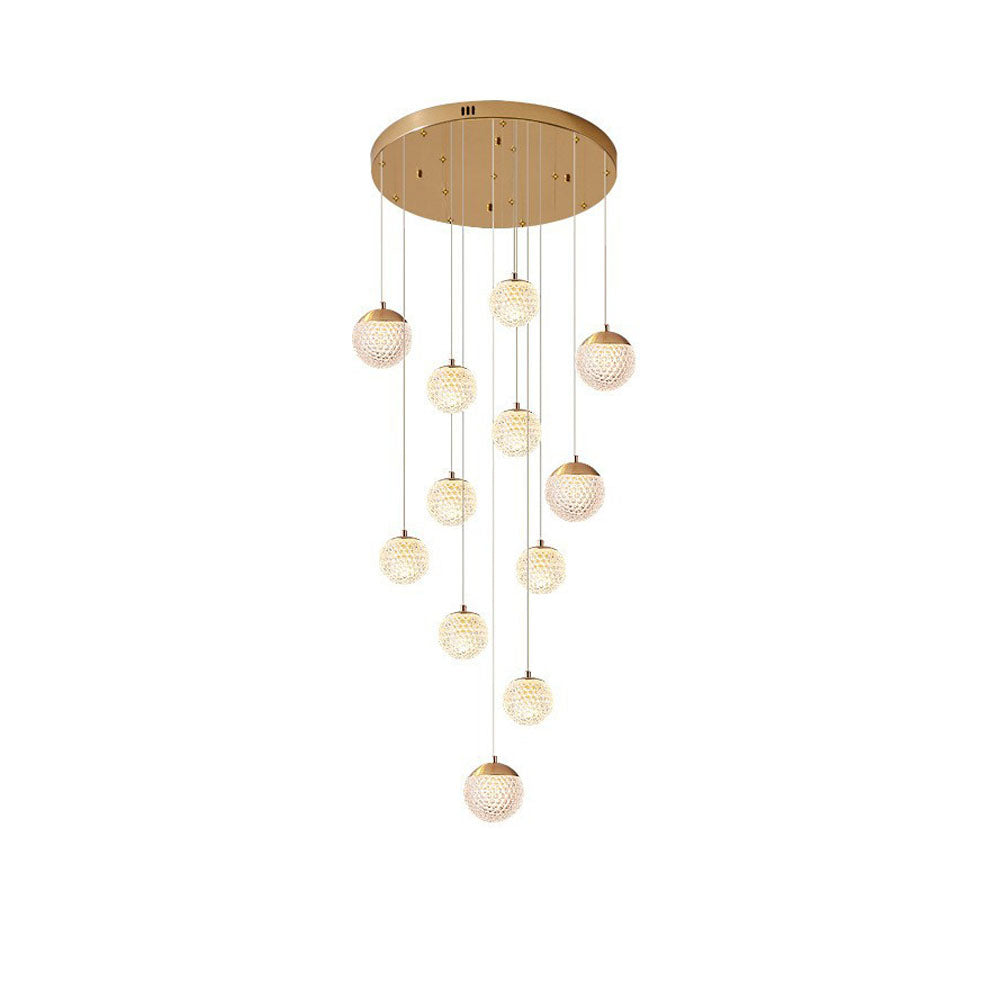Arisha Luminaires Suspensions Multi/Bulle Moderne Métal/Acrylique Doré Chambre à Coucher