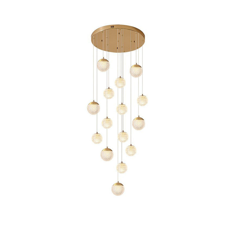 Arisha Luminaires Suspensions Multi/Bulle Moderne Métal/Acrylique Doré Chambre à Coucher