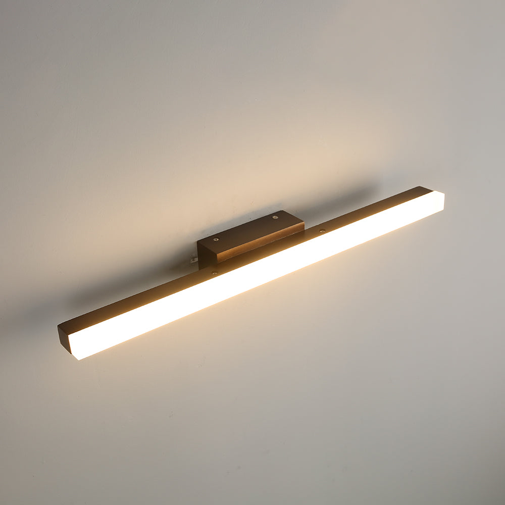 Arisha Applique Murale Miroir Linéaire Minimaliste, Bois, Noyer, Salon