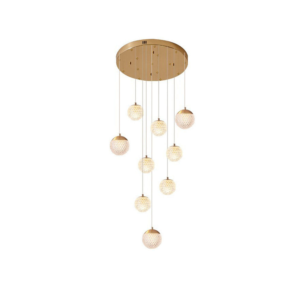 Arisha Luminaires Suspensions Multi/Bulle Moderne Métal/Acrylique Doré Chambre à Coucher