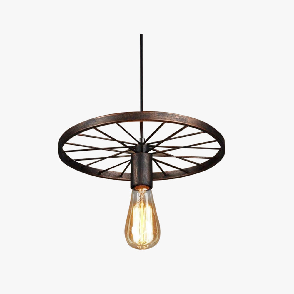 Silva Suspension Ronde Rétro, Métal, Noir/Rouille, Chambre à Coucher/Salon