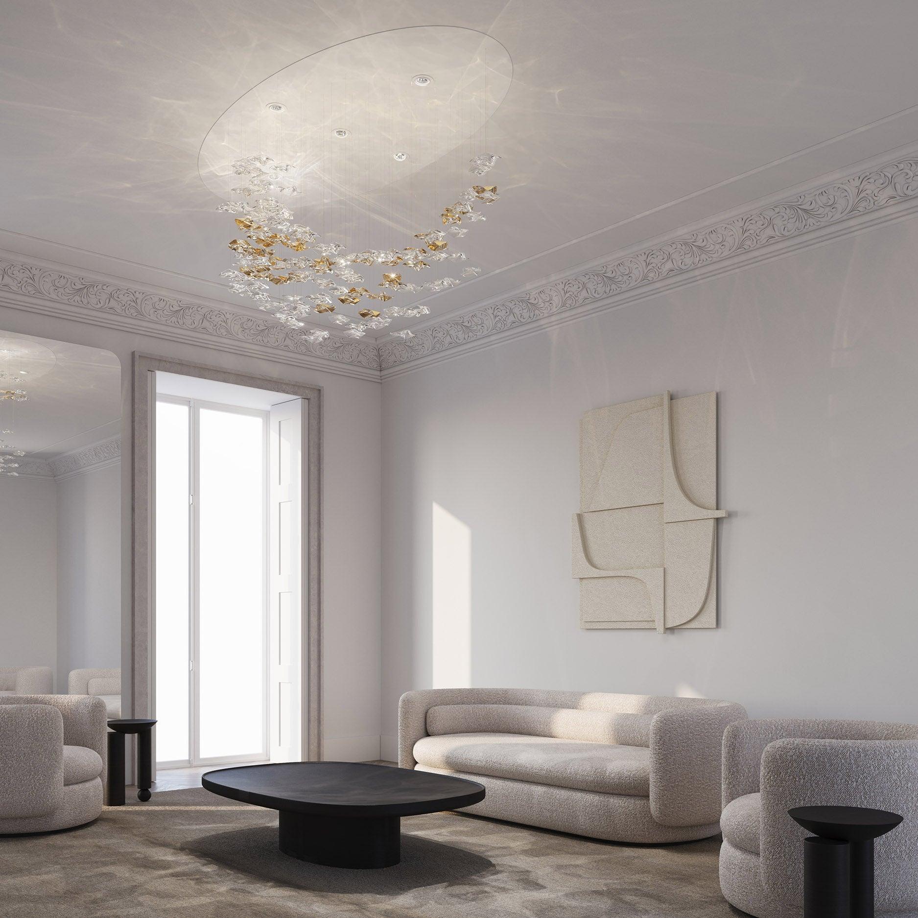 Nephele Crystal Leaf Chandelier - Blowlighting