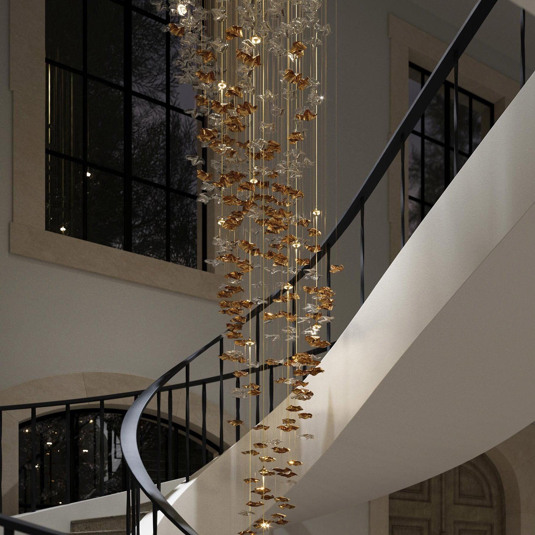 Cezorisra Luxury Brass Linear Chandelier - Blowlighting