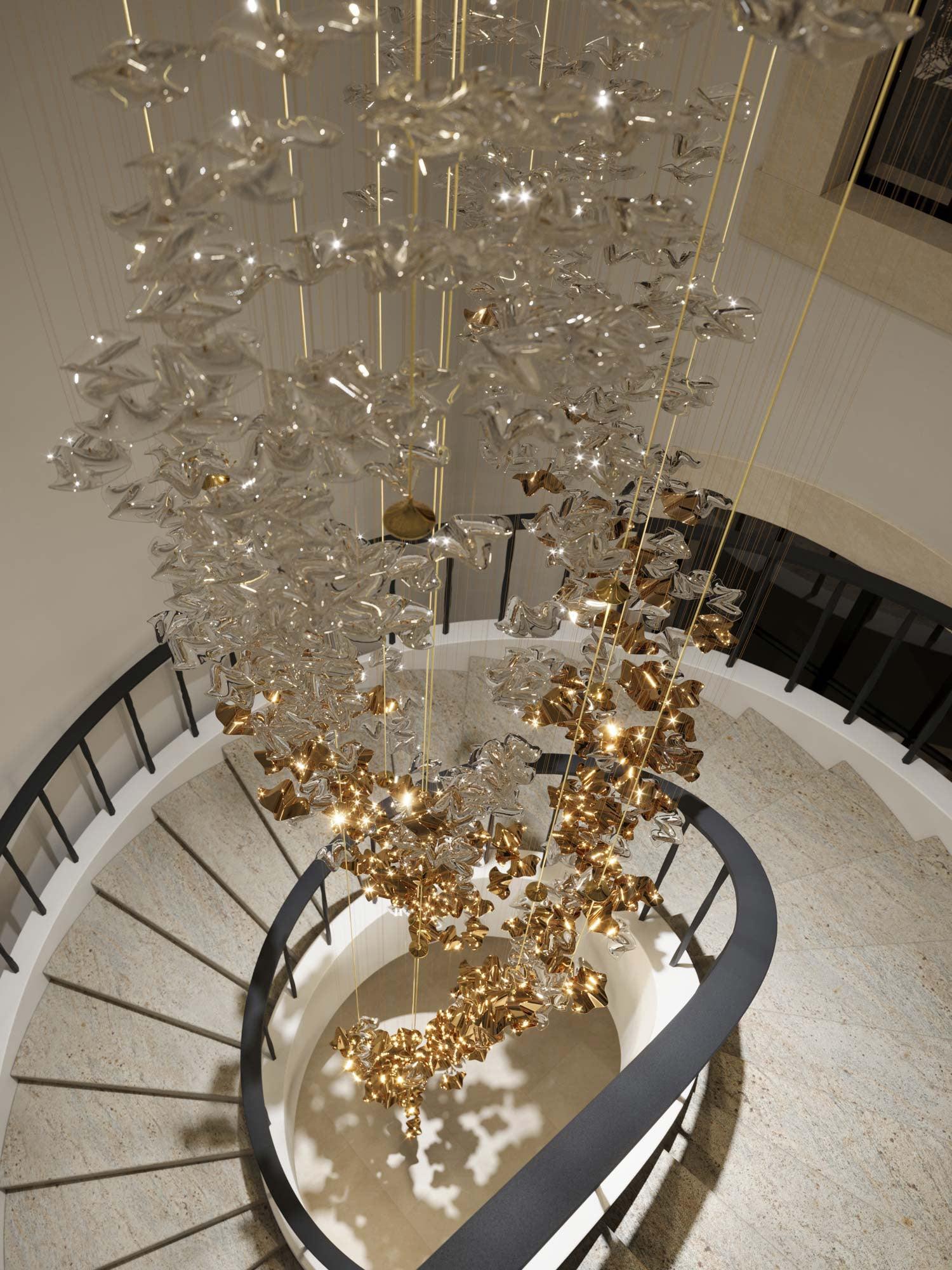 Vecarisra Luxury Tidal Art Glass Pendants Lamp - Blowlighting