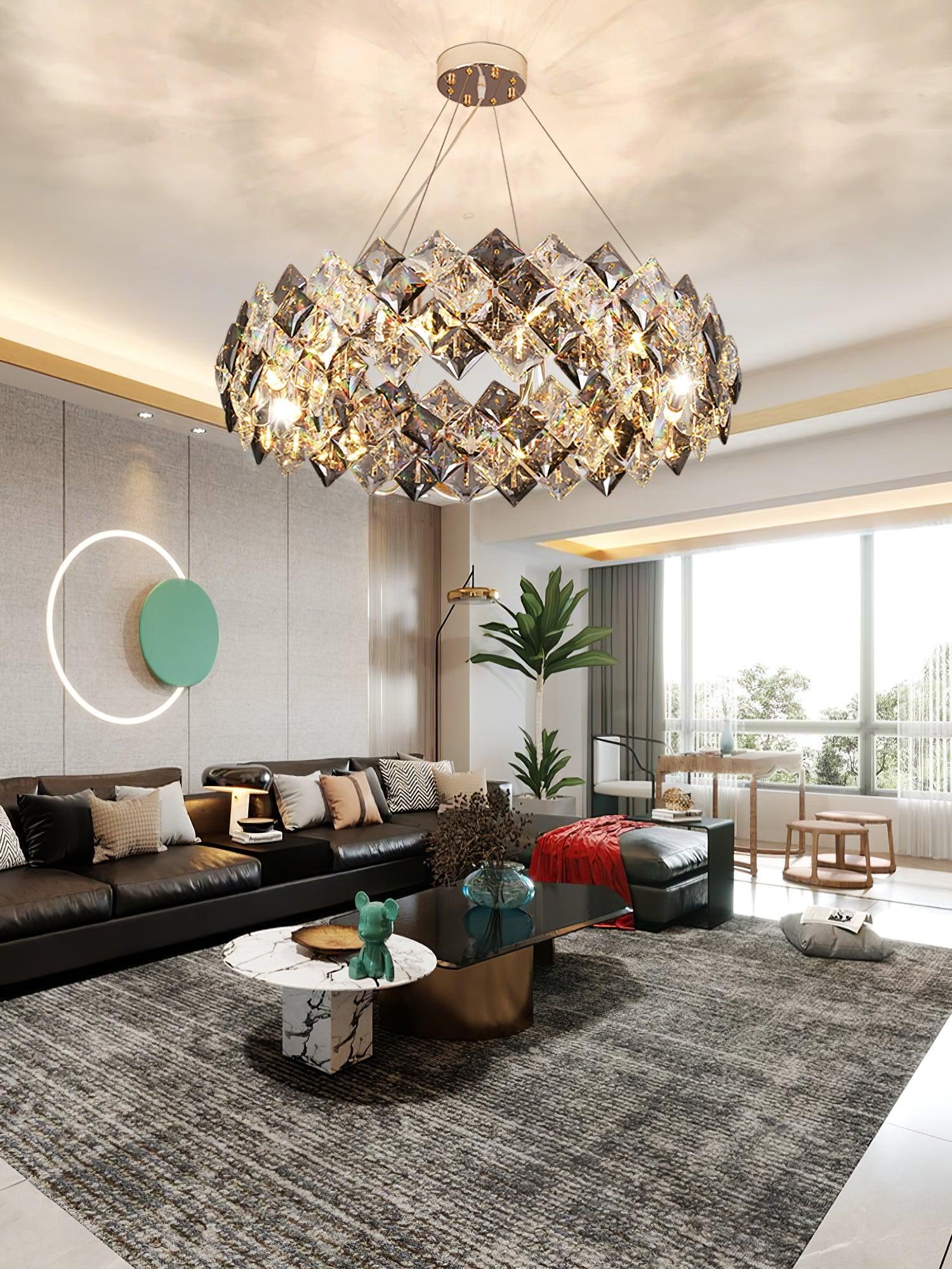 Scale Crystal Round Chandelier - Blowlighting
