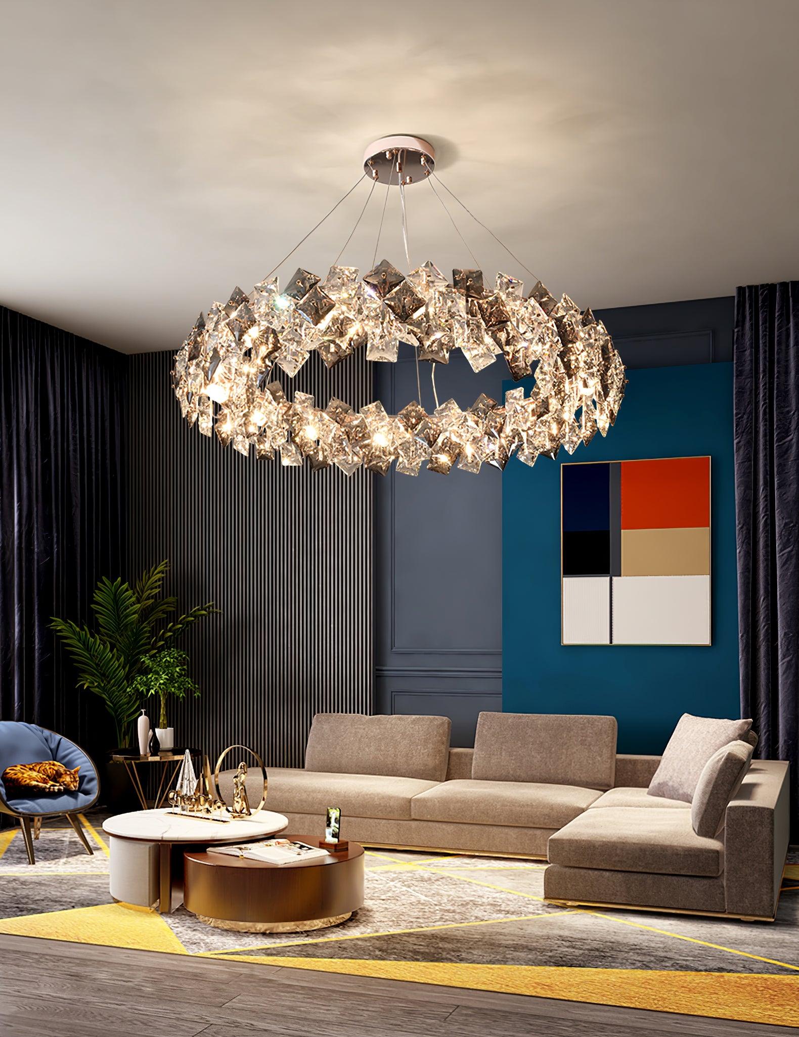 Scale Crystal Round Chandelier - Blowlighting