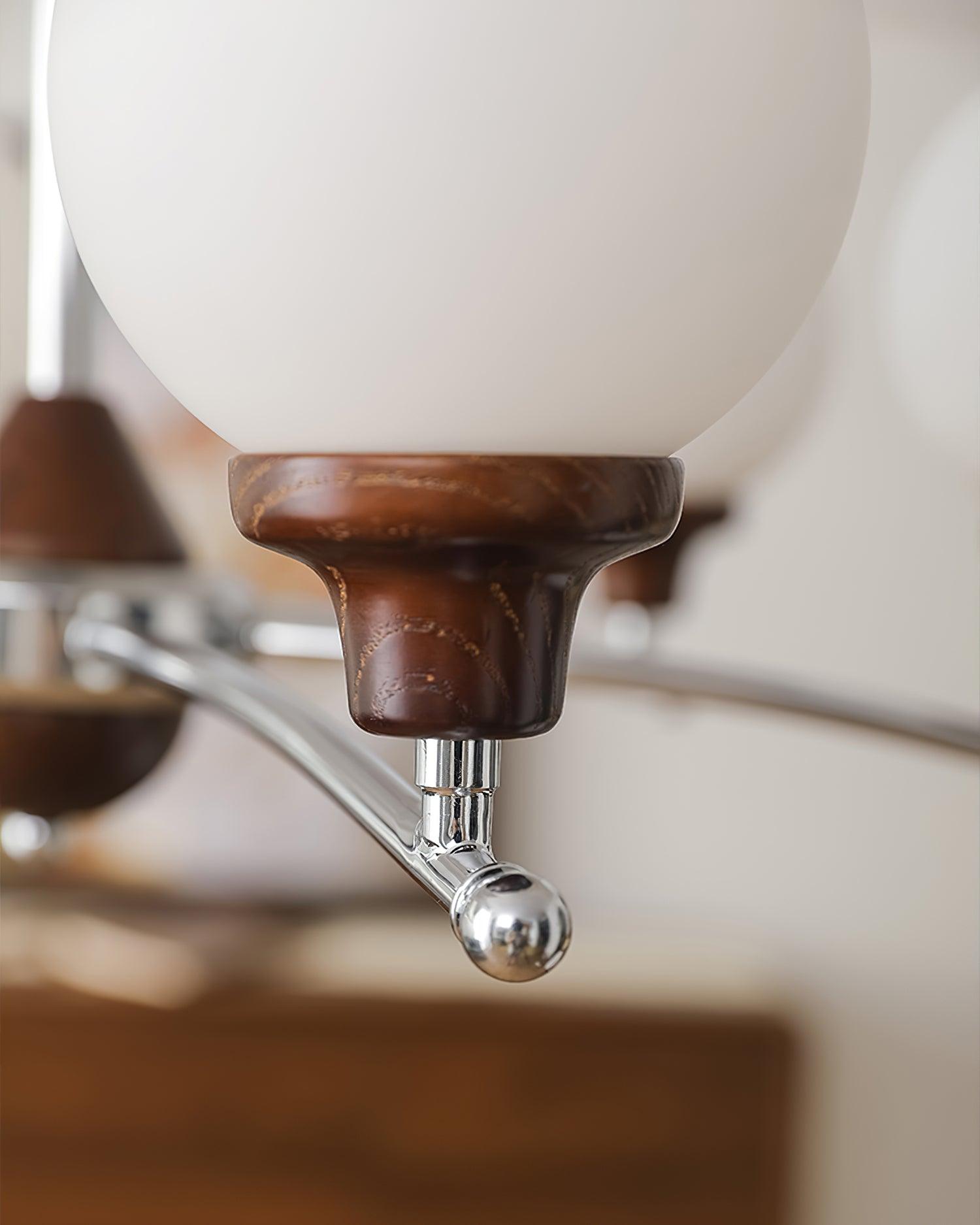 Sciolari Chandelier Walnut Wood Curved Arms - Letslighting