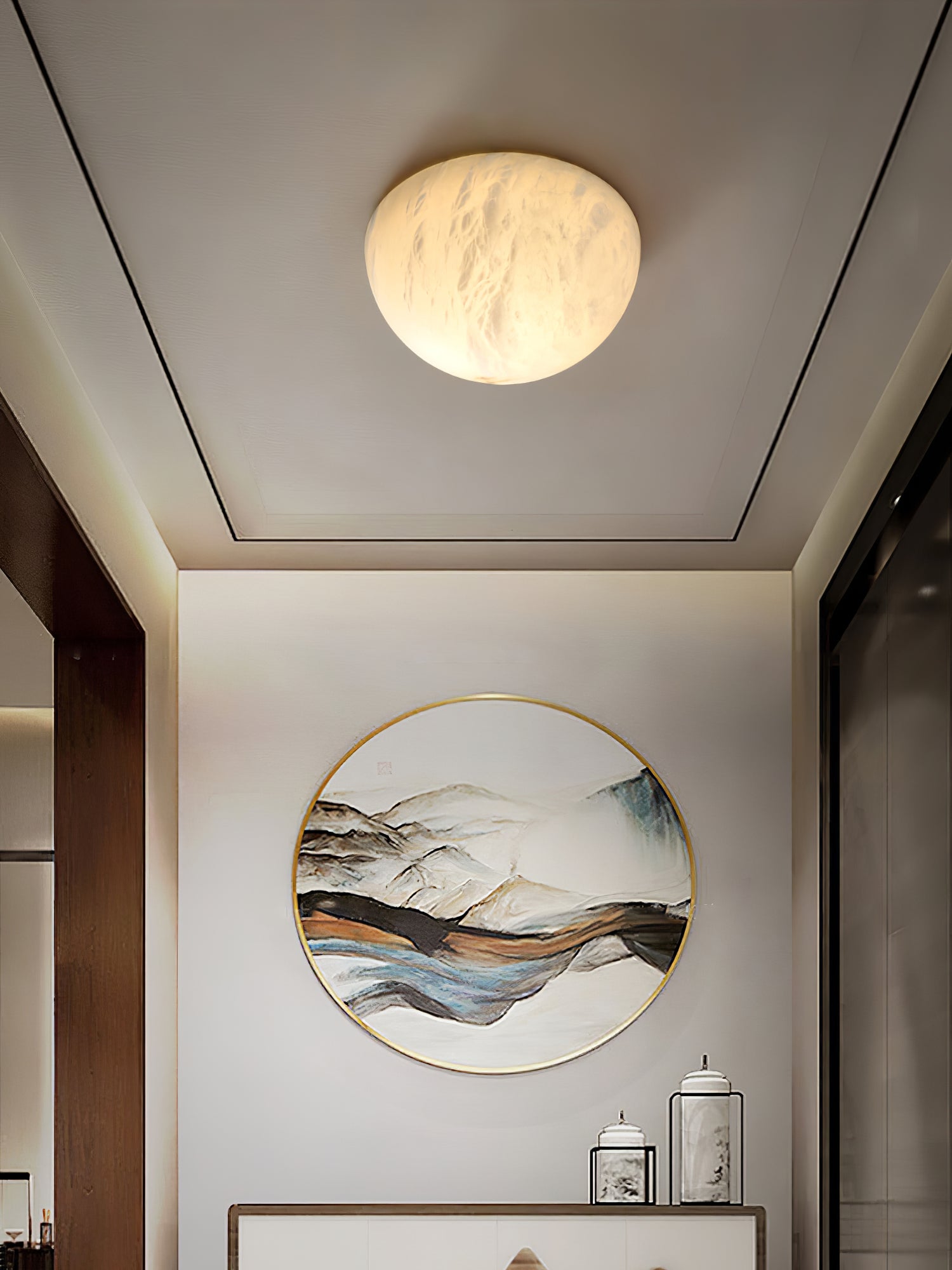 Visoliel Minimalist Alabaster Ceiling Light - Letslighting