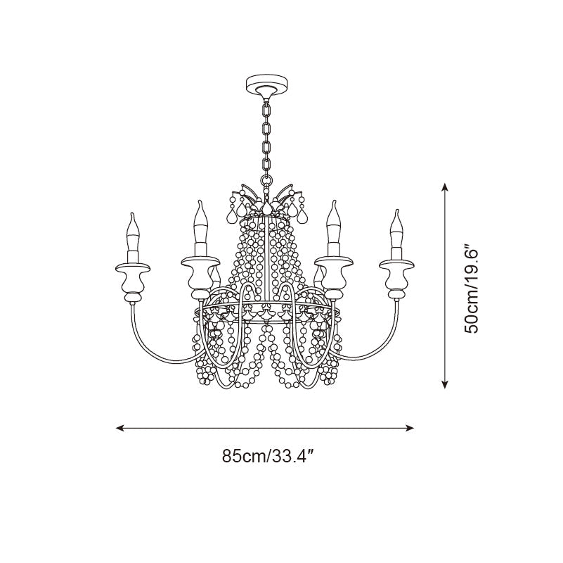 Seraphine Chandelier Beaded Rustic Elegance - Letslighting