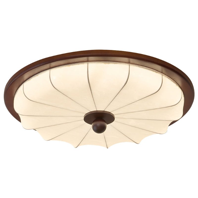 Seraphyne Moderne Tissu Bois Plafonnier Lumière