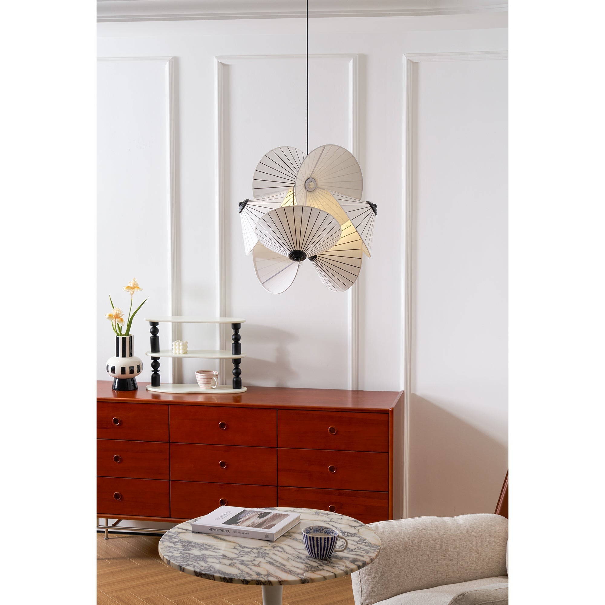 Zerinarae Individual Creativity Metal Fabric Pendant Light - Lamp Copper