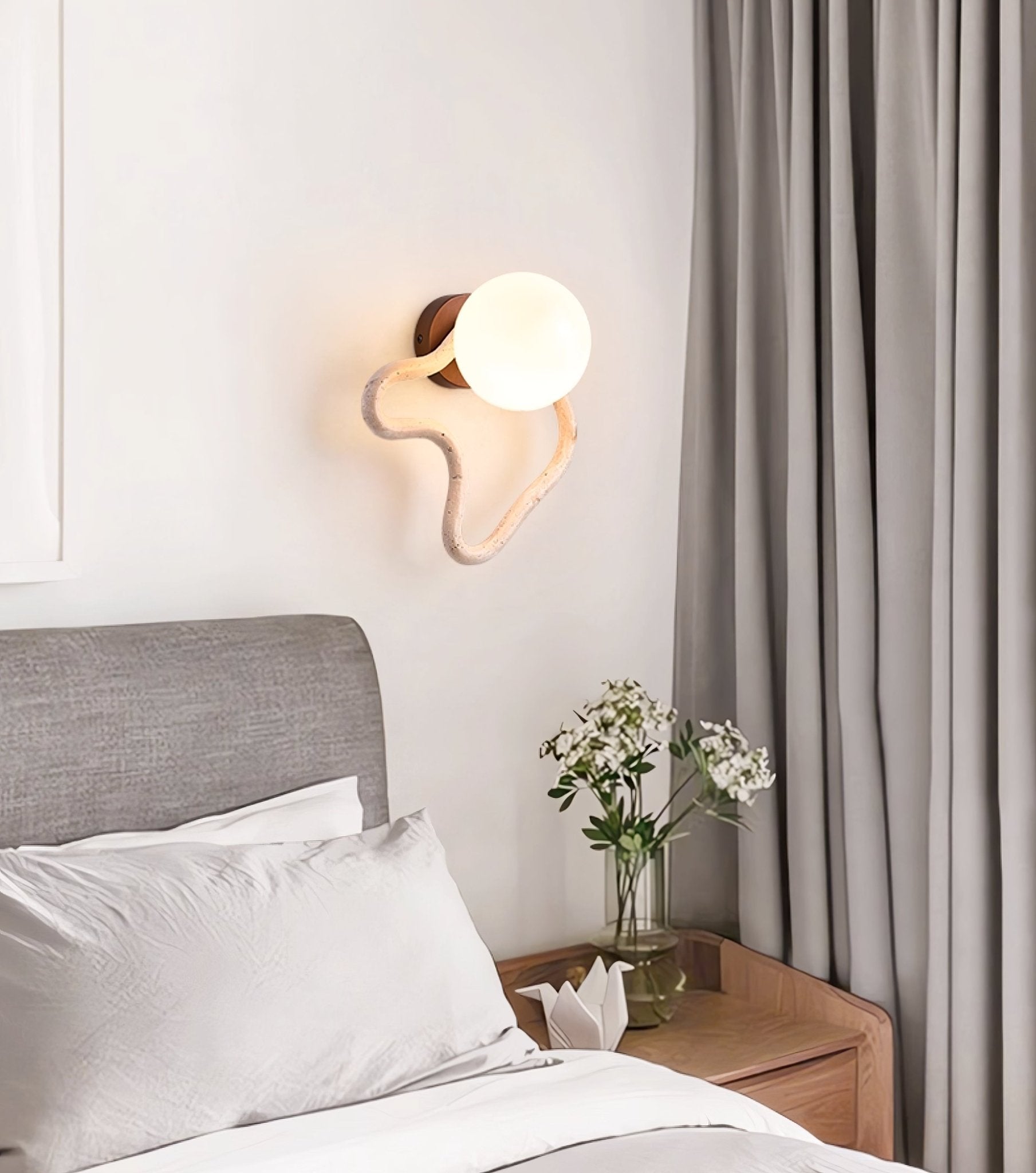 Serpentine Moderne Minimaliste Travertin Applique Murale