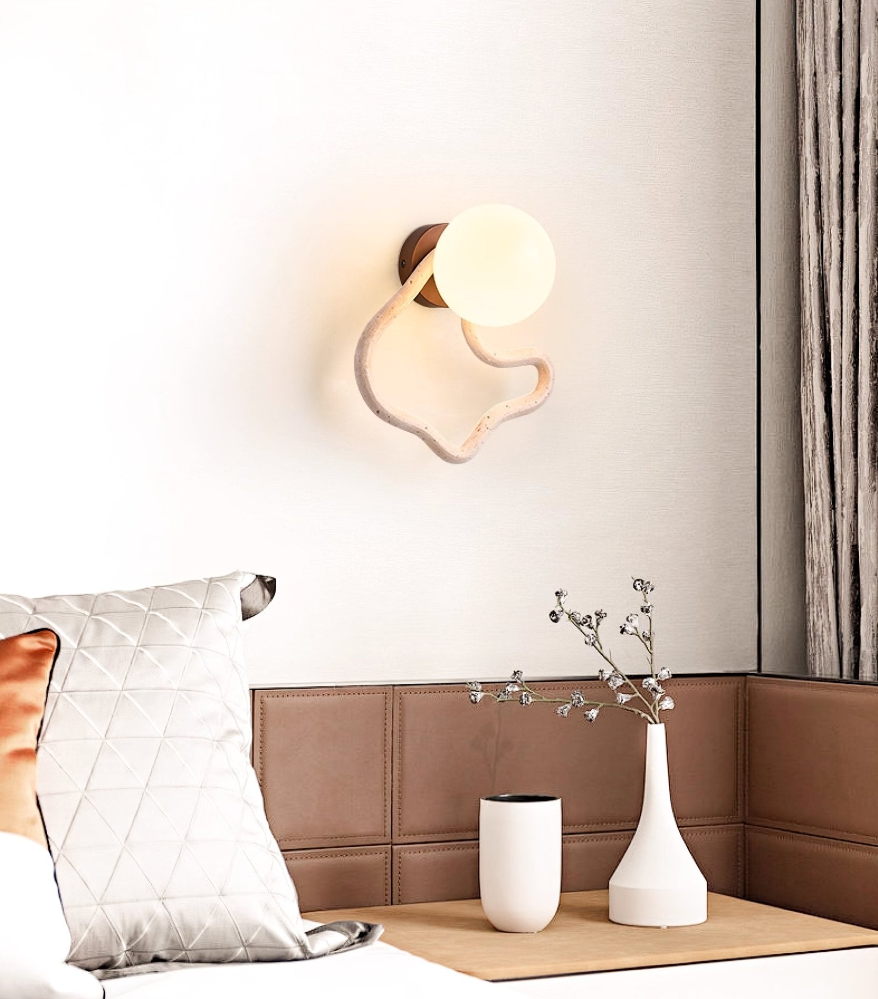 Serpentine Moderne Minimaliste Travertin Applique Murale