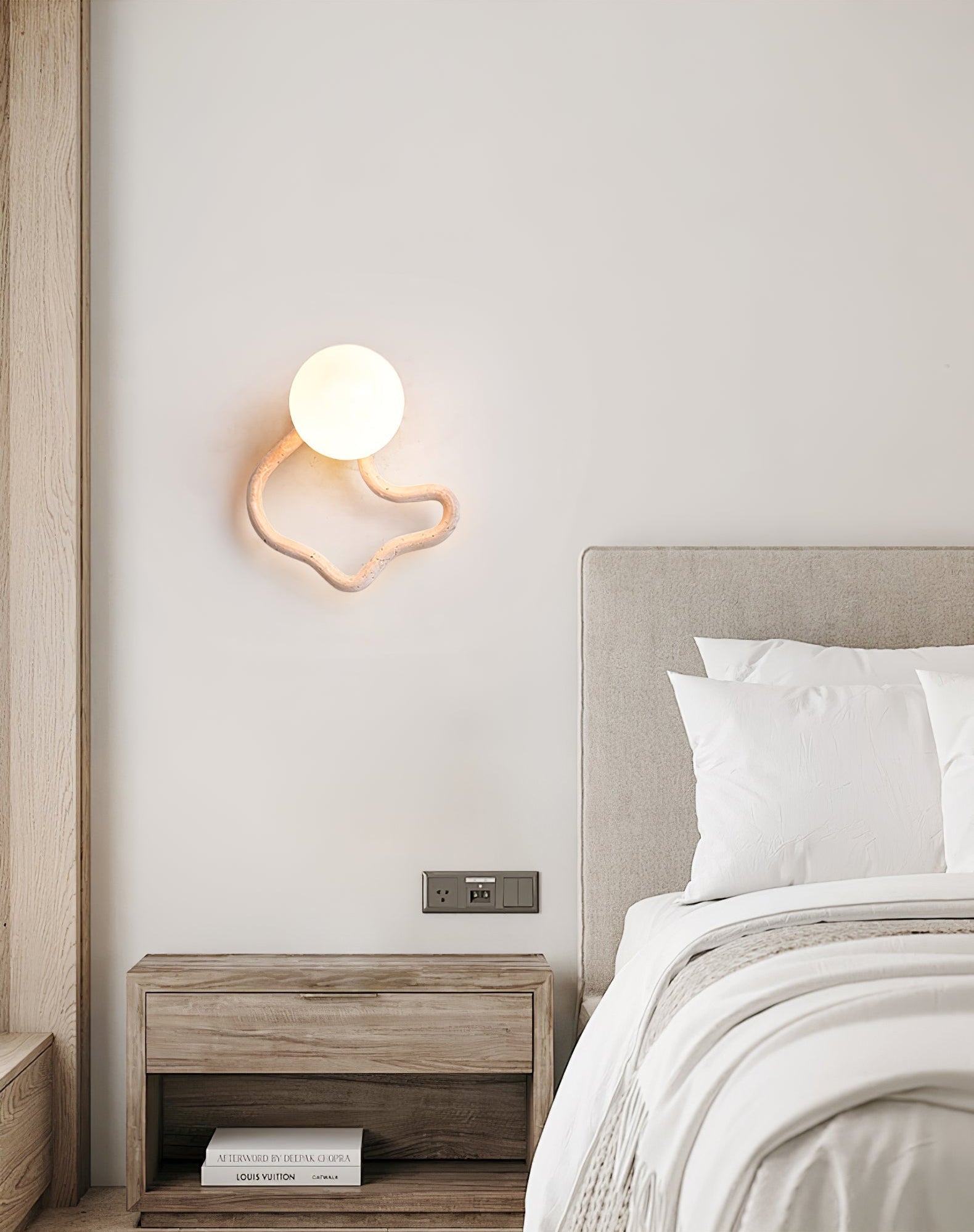 Serpentine Moderne Minimaliste Travertin Applique Murale